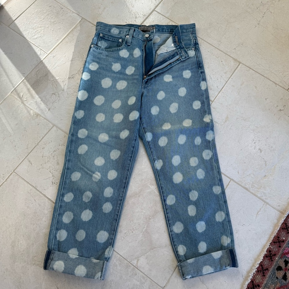 J crew point sur polka dot boyfriend relaxed jeans size 27 like new - Picture 4 of 8
